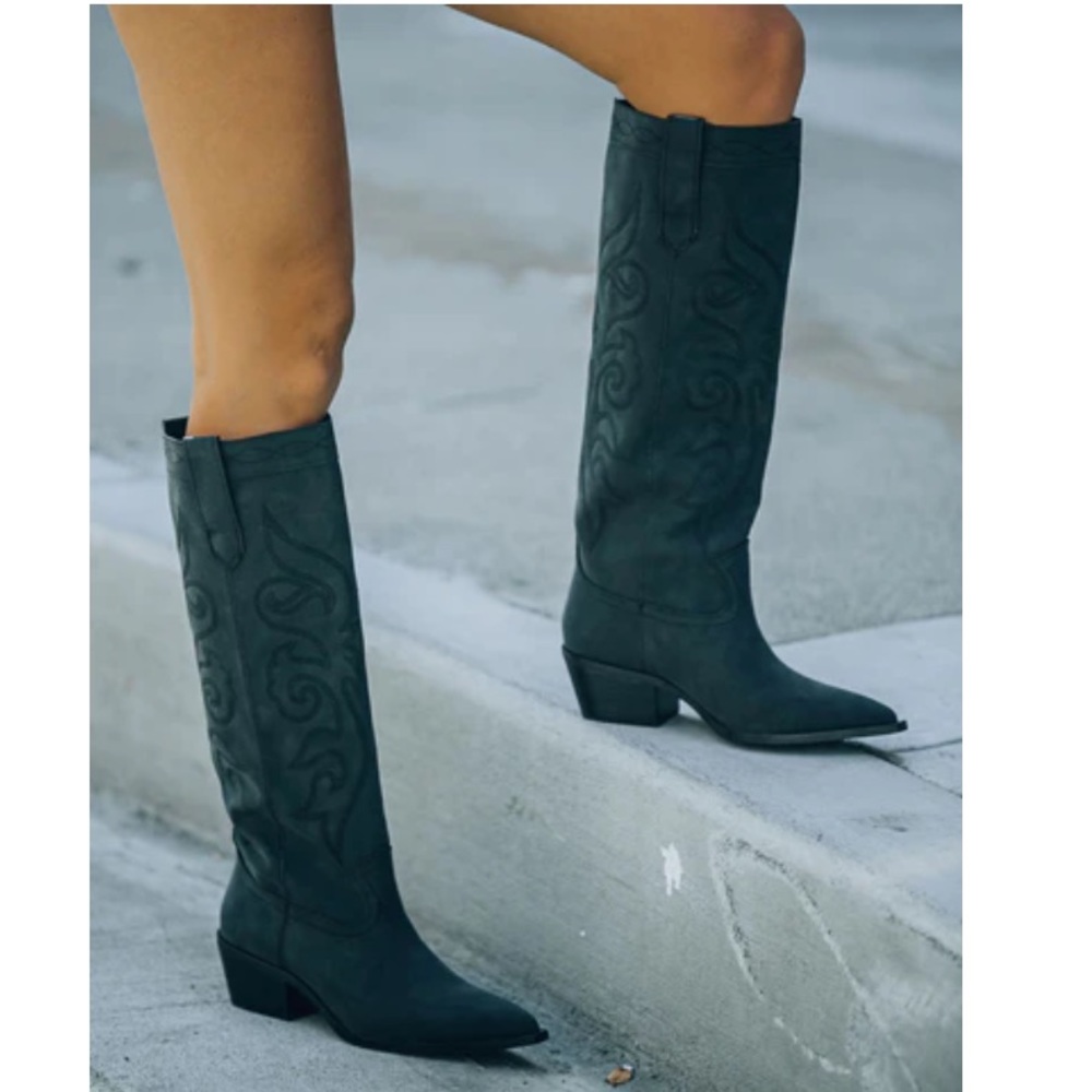 Black VICI Carolina Western Faux Leather Boots